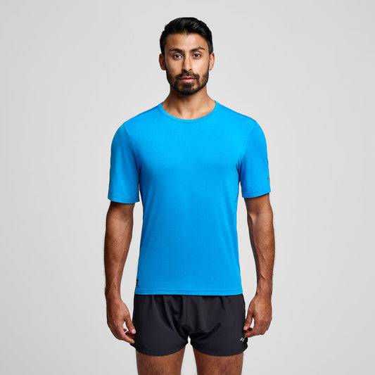 Saucony Stopwatch Short Sleeve Tee | Cobalt Heather | Mens