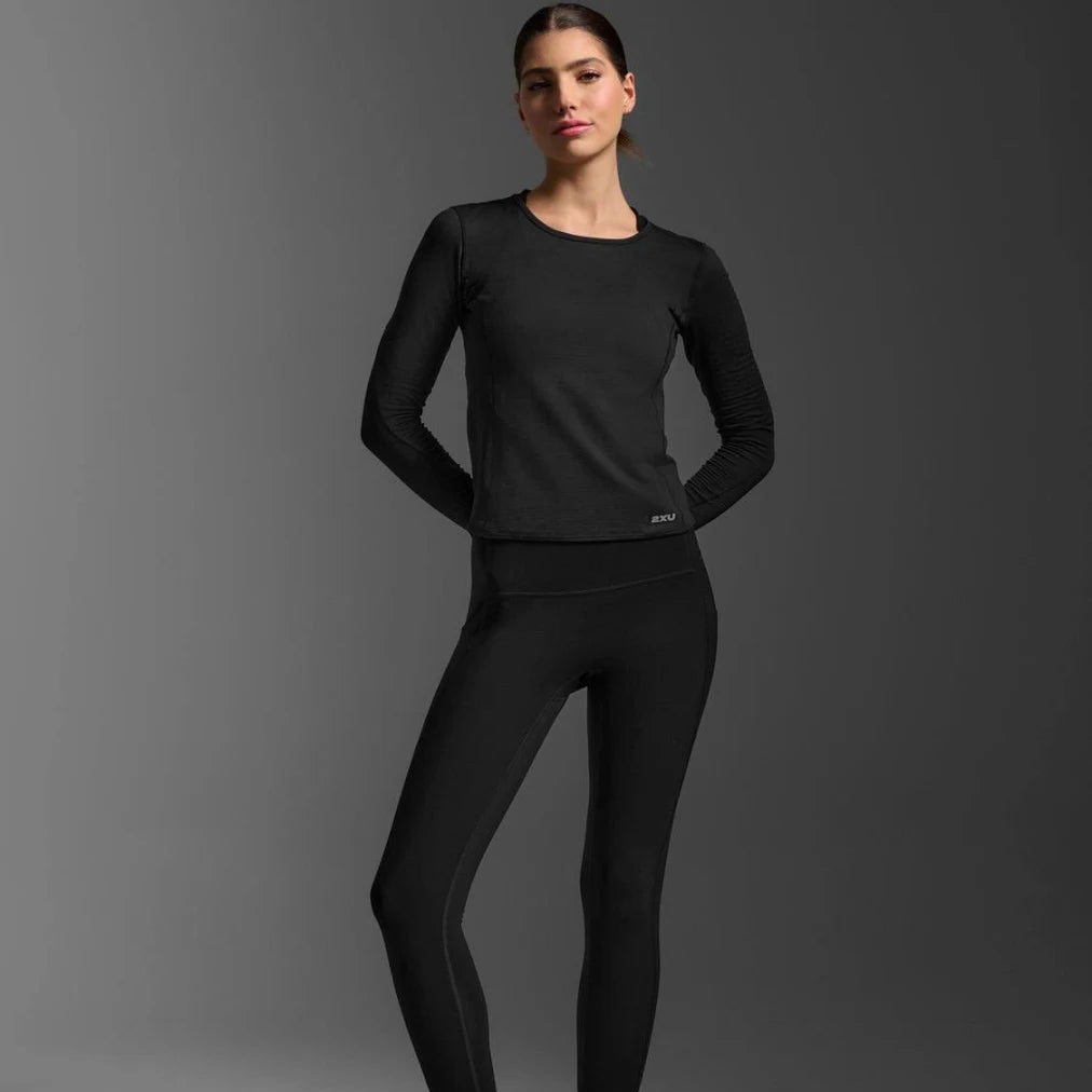 2XU Ignition Grid Base Layer | Black / Silver Reflective | Womens