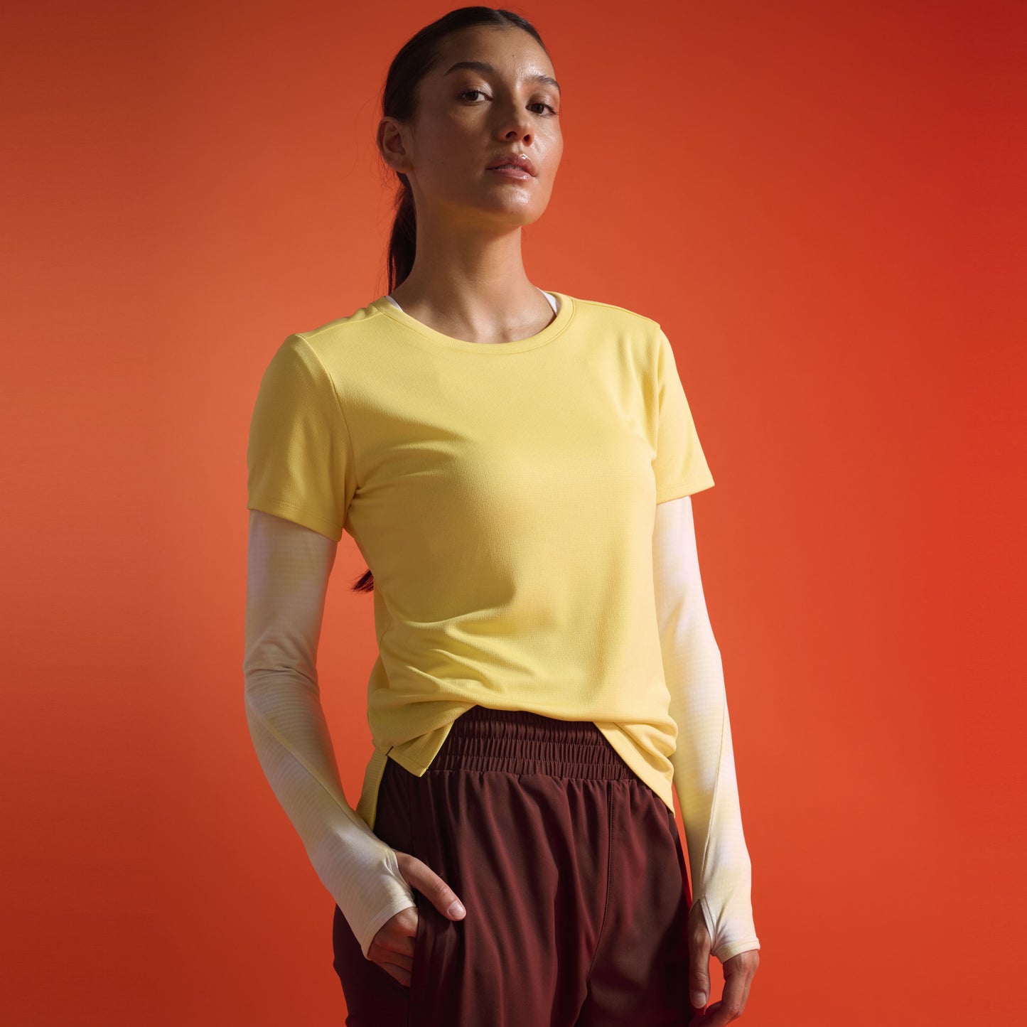 2XU Ignition Grid Base Layer | Terrain Wattle / Wattle Mist Reflective | Womens