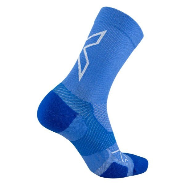2XU Vectr Socks | Light Cushion | Crew Length | Nebula / Surf