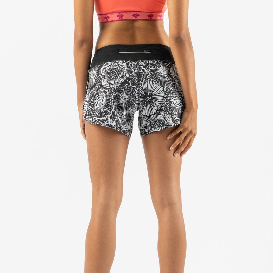 rabbit Hopper 4" Short | Black Floral | Womens