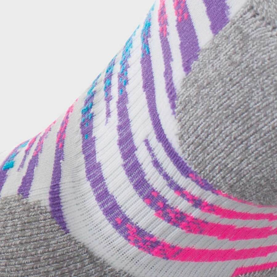 Lightfeet Evolution Predator Sock | Midweight | Mini Crew | White Fluro Pink