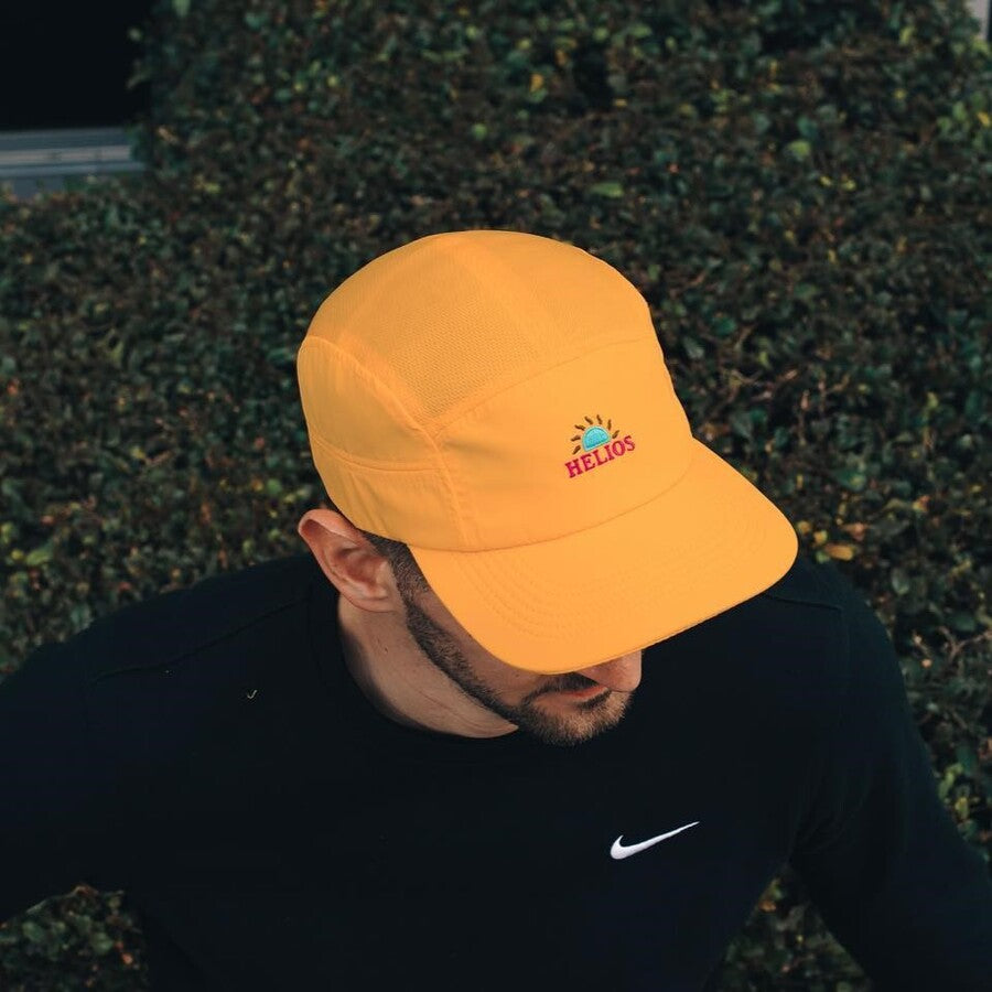 Helios Ultralight 7 Panel Running Cap | Soft Brim | Yellow