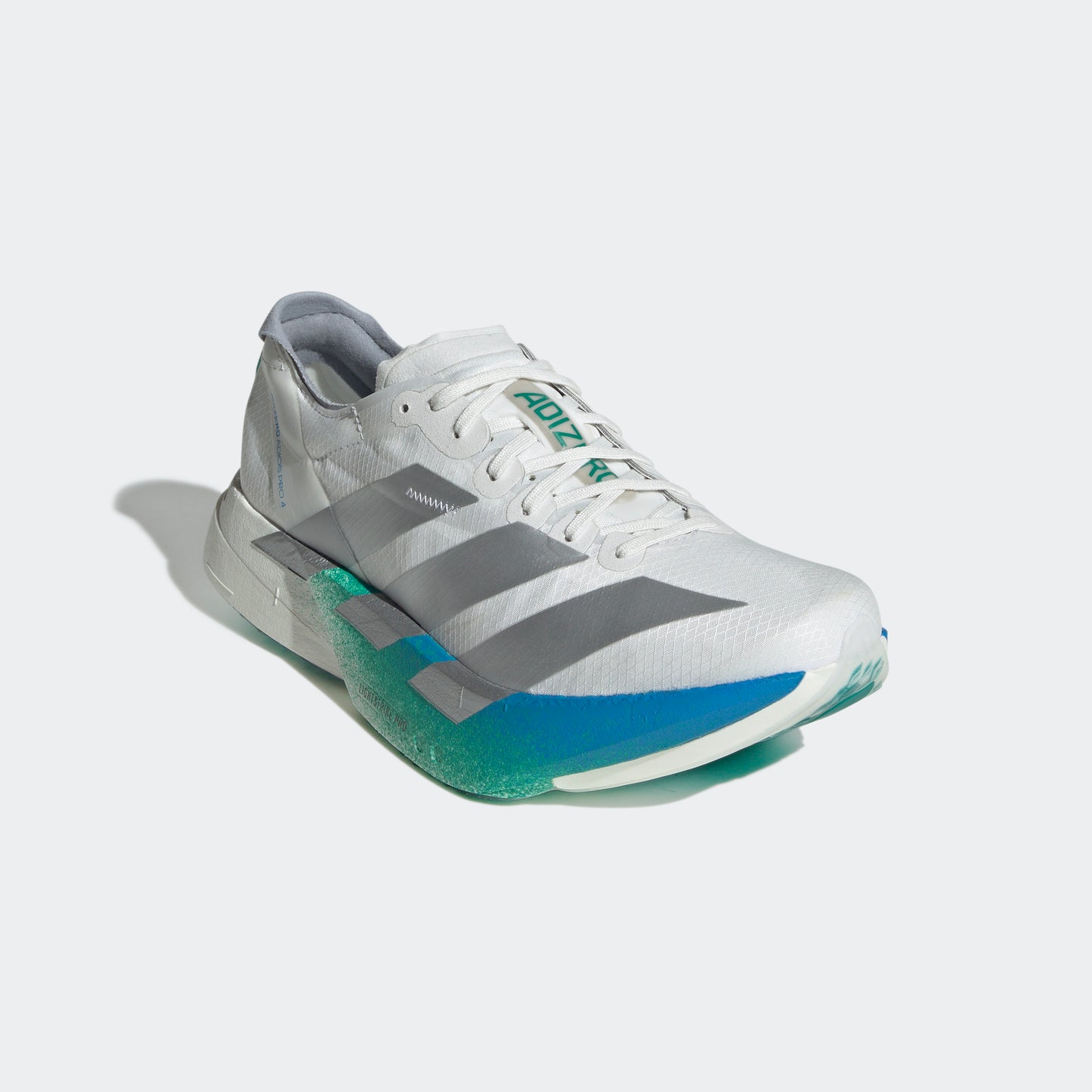 adidas Adizero Adios Pro 4 | Crystal White / Matte Silver / Glory Green | Womens
