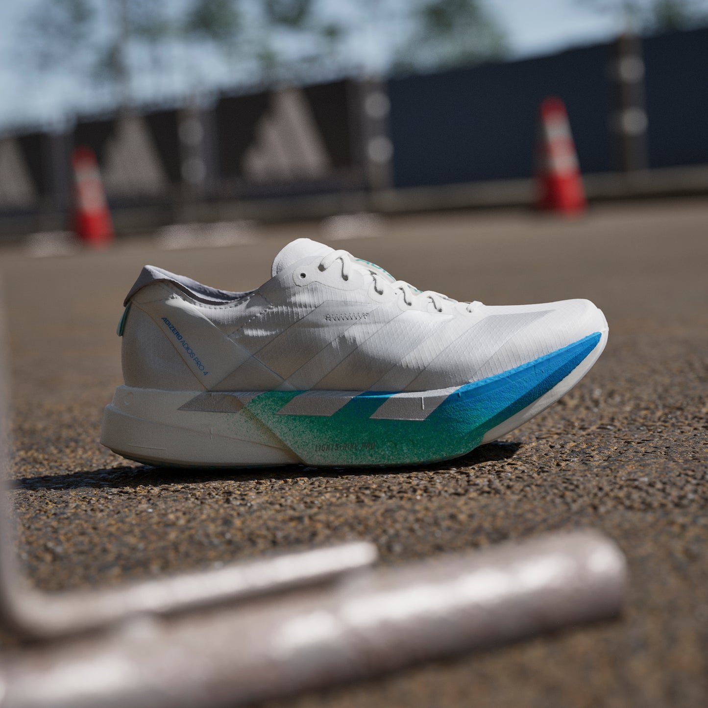 adidas Adizero Adios Pro 4 | Crystal White / Matte Silver / Glory Green | Womens