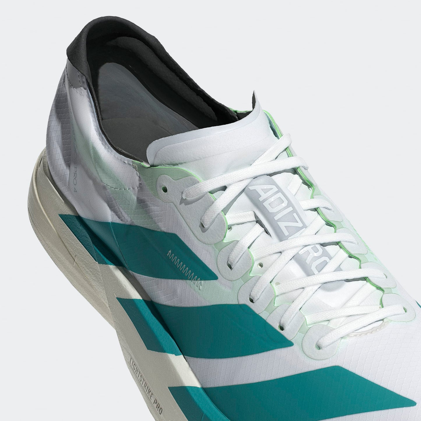 adidas Adizero Adios Pro 4 | Footwear White / Pure Teal / Carbon | Mens
