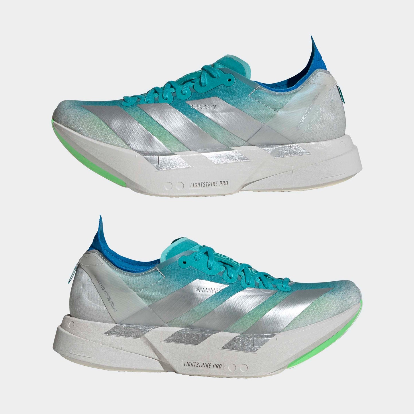 adidas Adizero Adios Pro 4 | Hi-Res Aqua / Matte Silver / Grey One | Womens