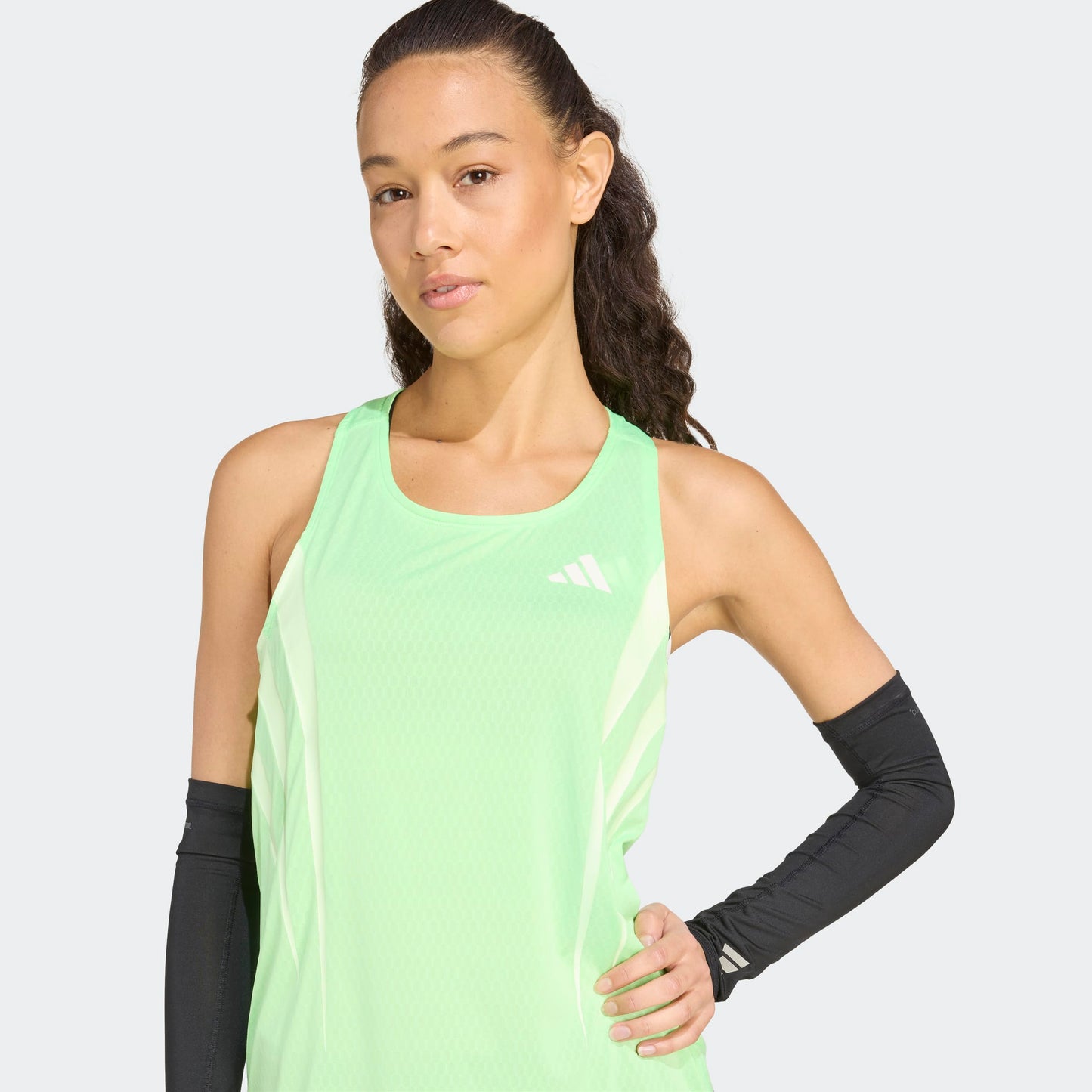adidas Adizero NYC Running Singlet | Lime Burst | Womens