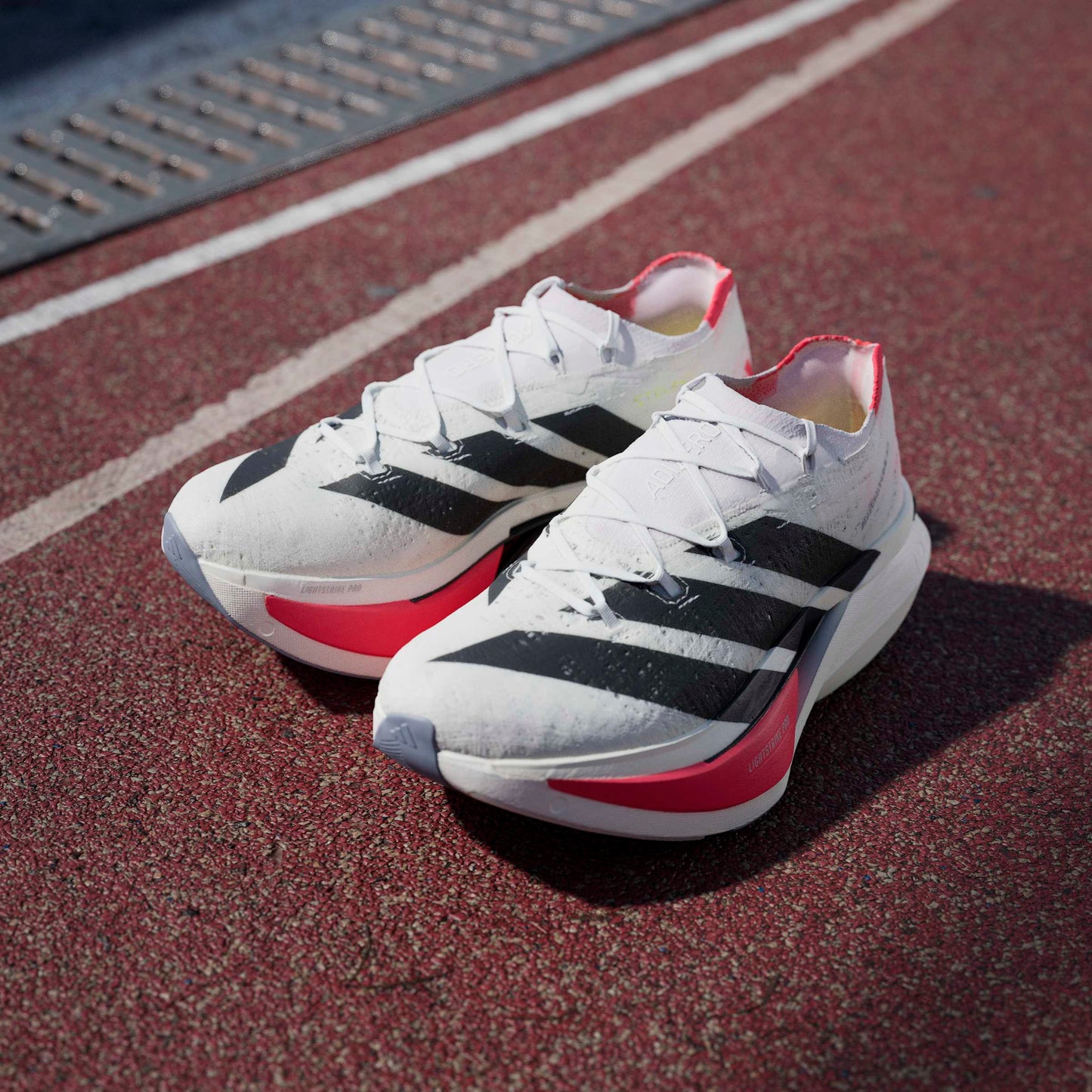 adidas Adizero Prime X3 Strung | Footwear White / Core Black / Lucid Red | Unisex