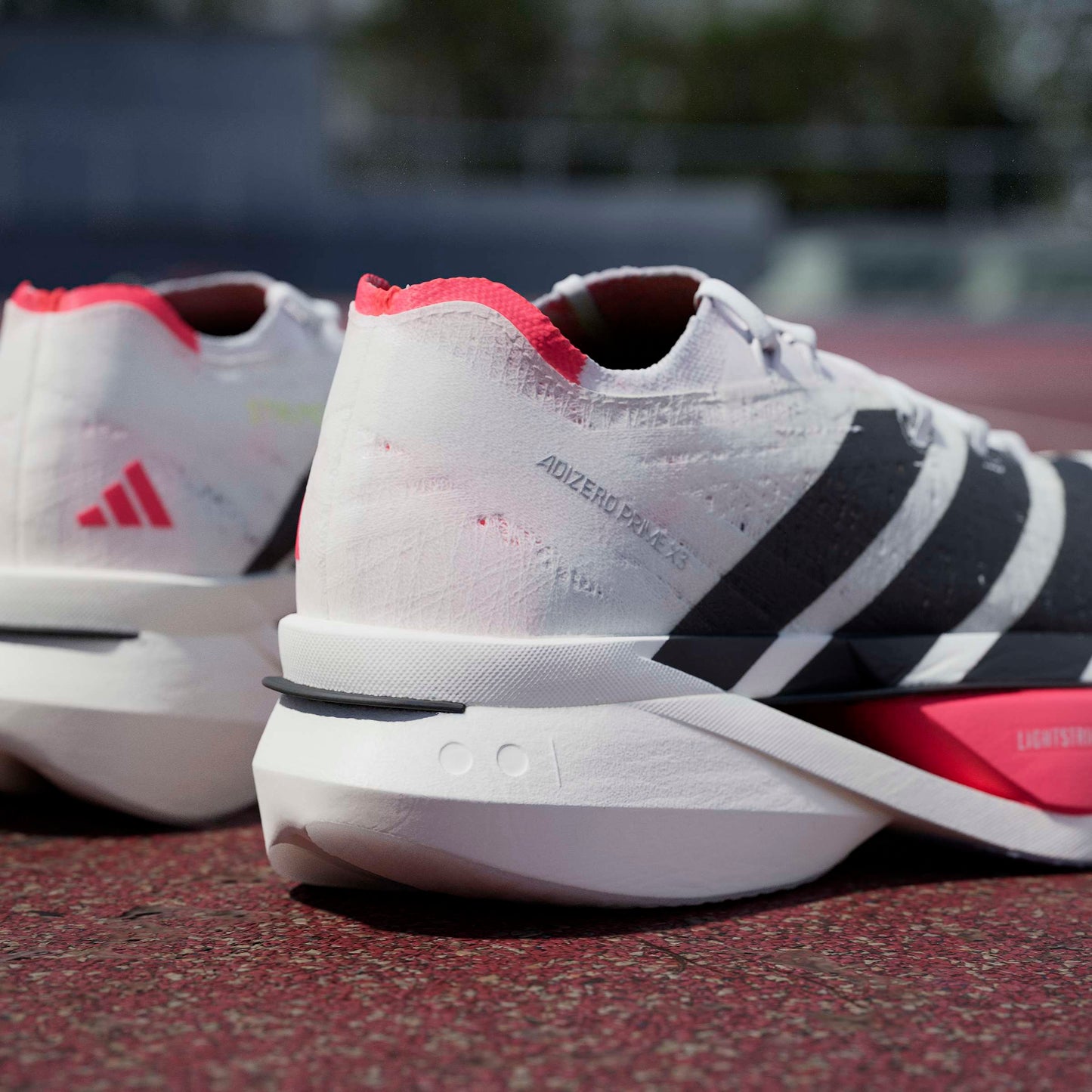 adidas Adizero Prime X3 Strung | Footwear White / Core Black / Lucid Red | Unisex