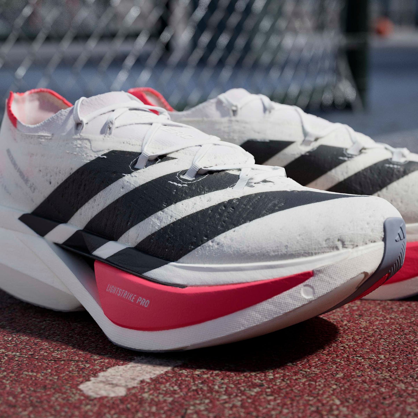 adidas Adizero Prime X3 Strung | Footwear White / Core Black / Lucid Red | Unisex