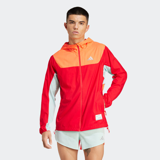 adidas NYC Jacket | Better Scarlet / App Solar Red / Semi Flash Aqua | Mens