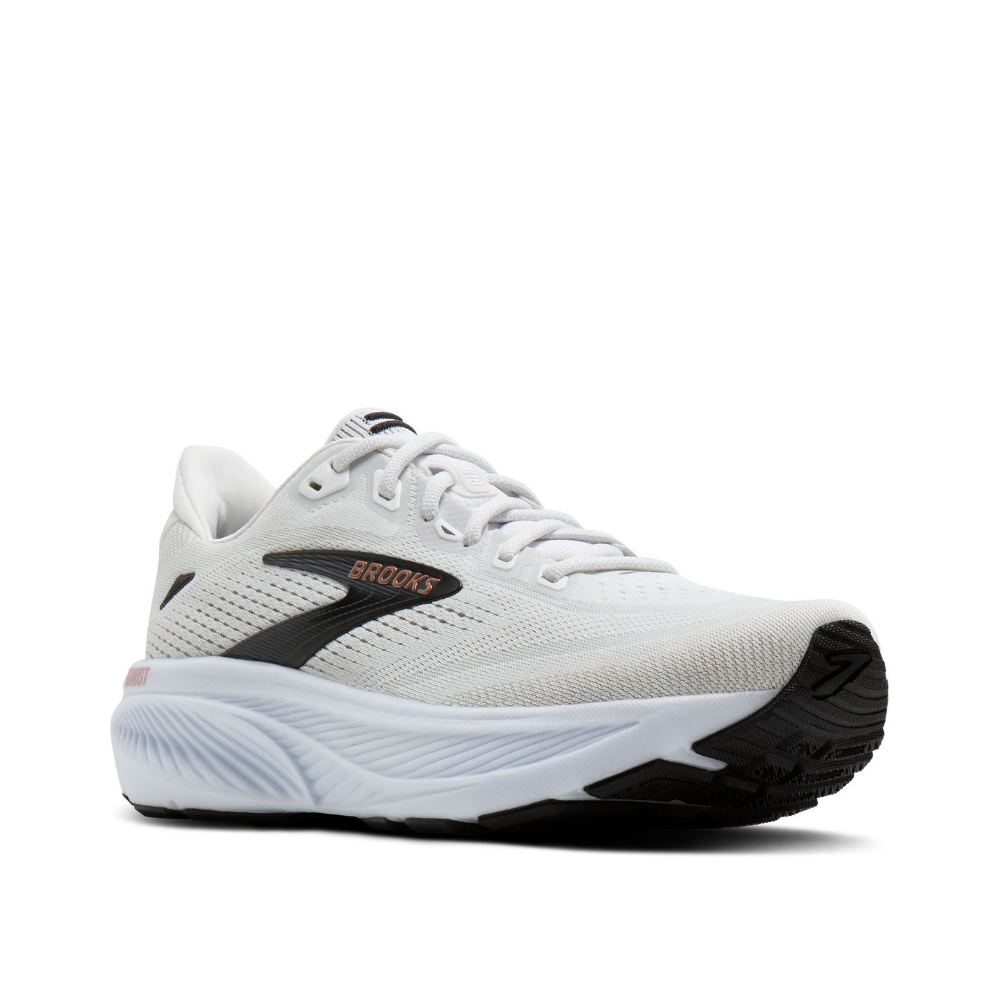 Brooks Ghost 18 | White / Black / Rose Gold | Womens