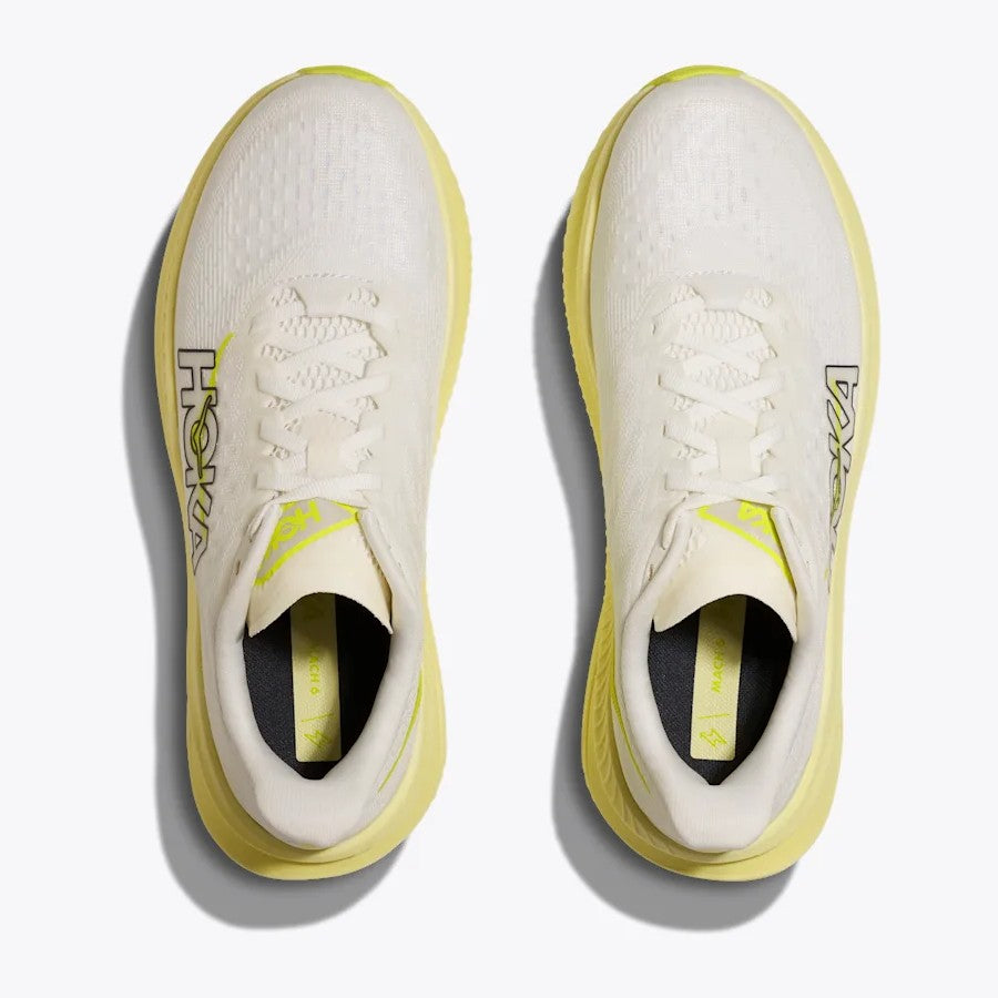 Hoka Mach 6 | White / Neon Hoka Citrus | Womens