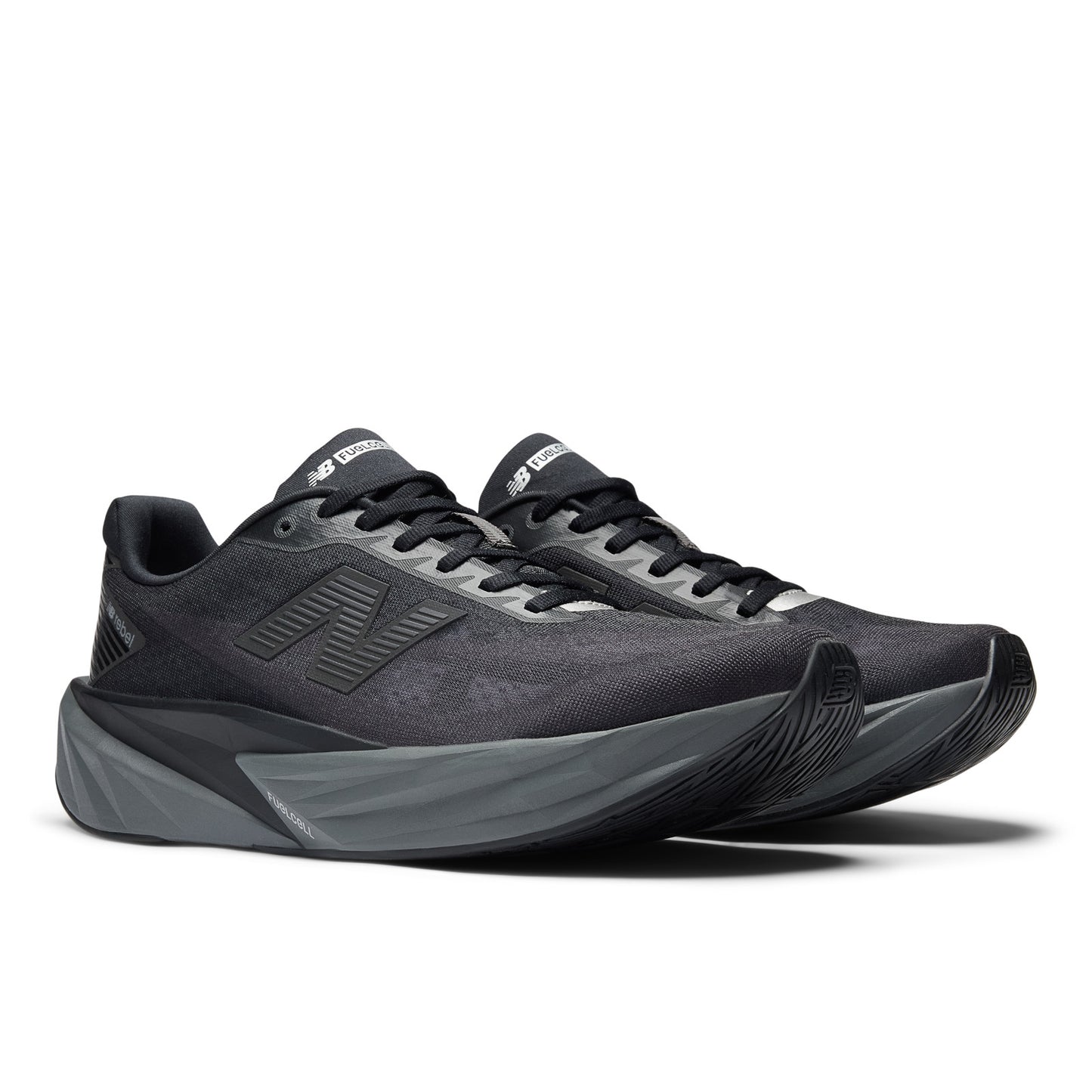 New Balance FuelCell Rebel v5 Wide | Black / Castlerock / Silver Metallic | Mens