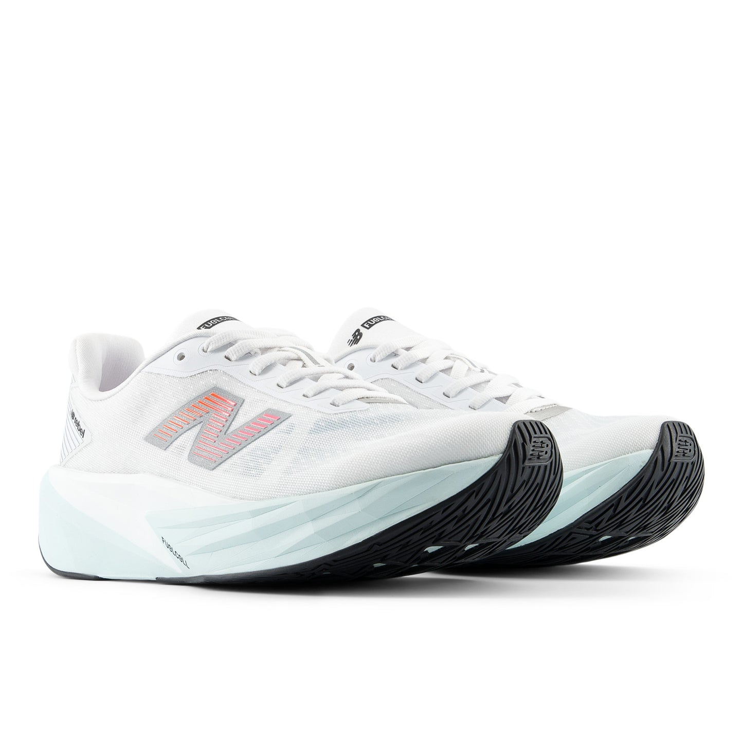 New Balance FuelCell Rebel v5 | NB White / Pink Heat / Glint Blue | Womens