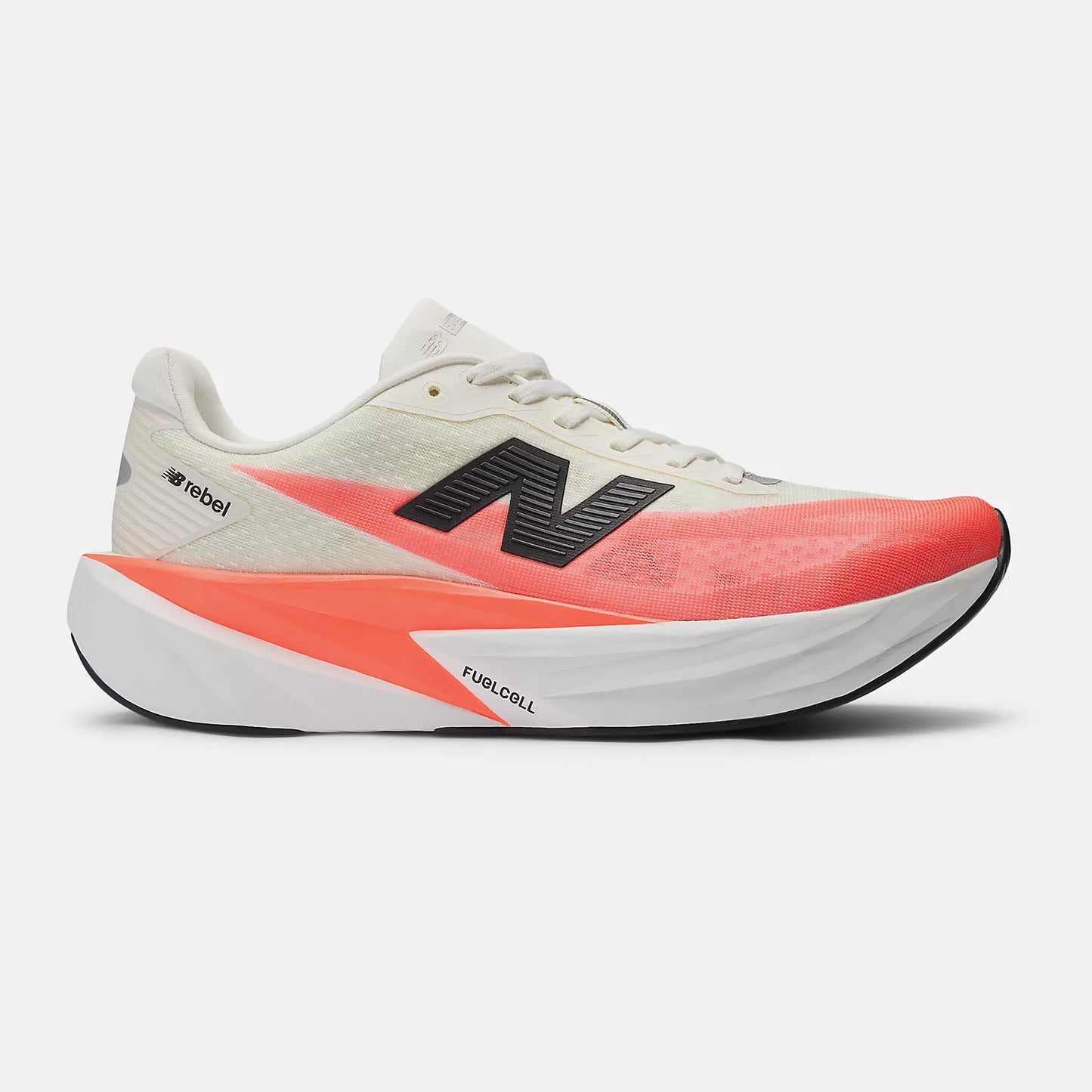 New Balance FuelCell Rebel v5 Wide | Urgent Red / White / Sea Salt | Mens