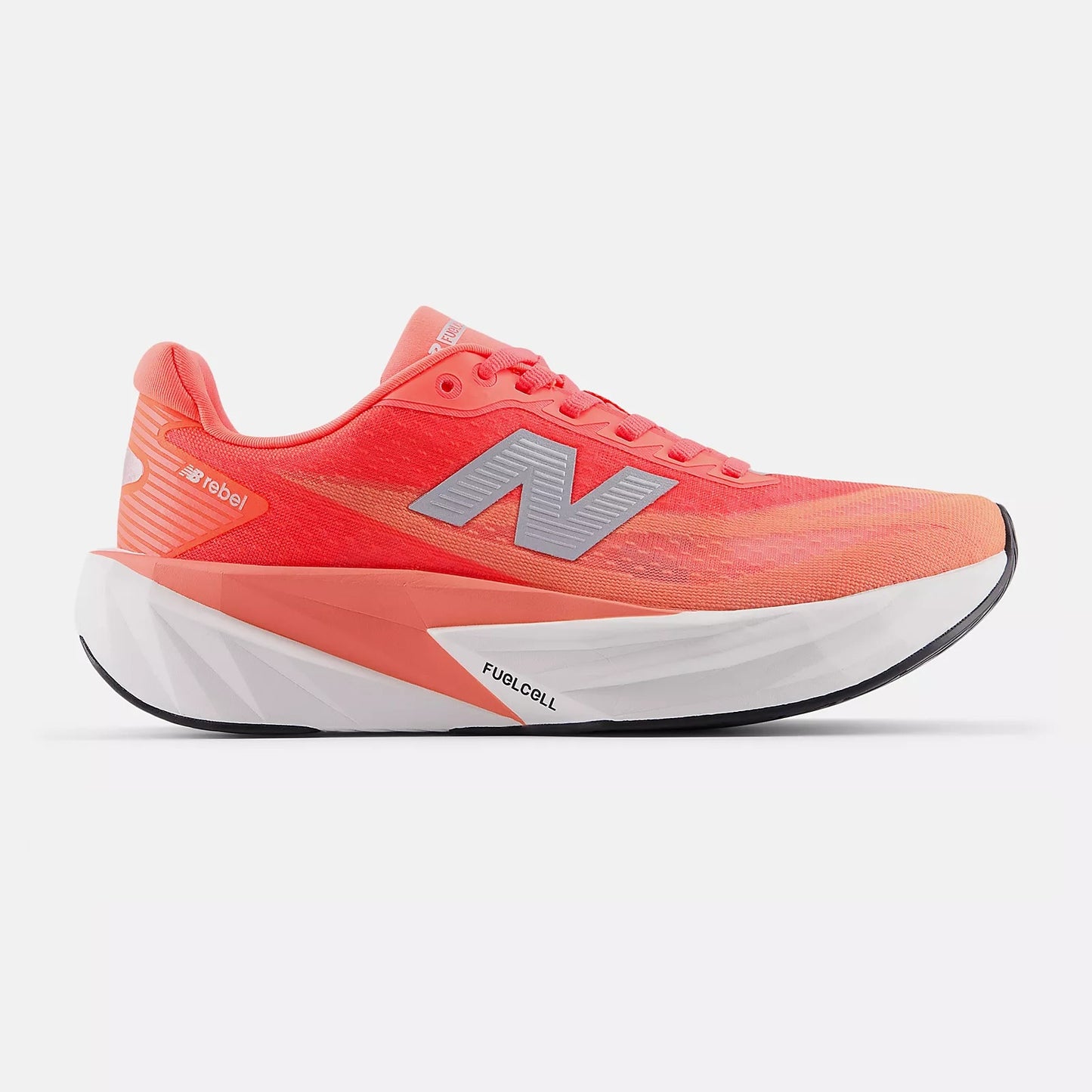 New Balance FuelCell Rebel v5 | Urgent Red / White / Silver Metallic | Womens