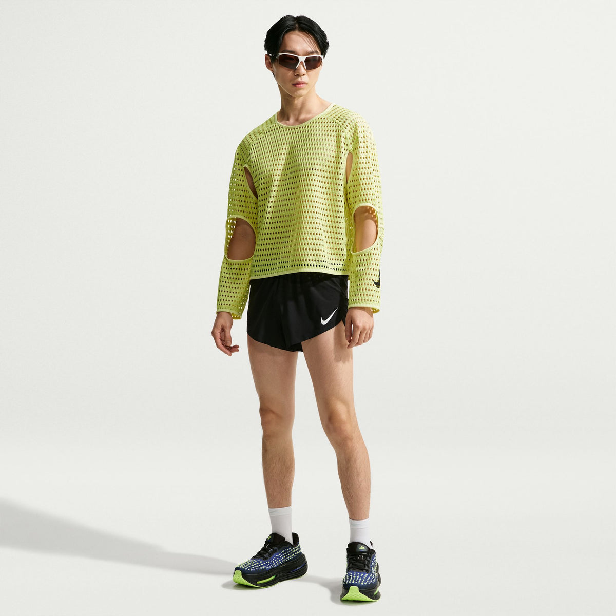 Nike Radical AirFlow Long Sleeve Tee | Light Lemon Twist / Black | Mens