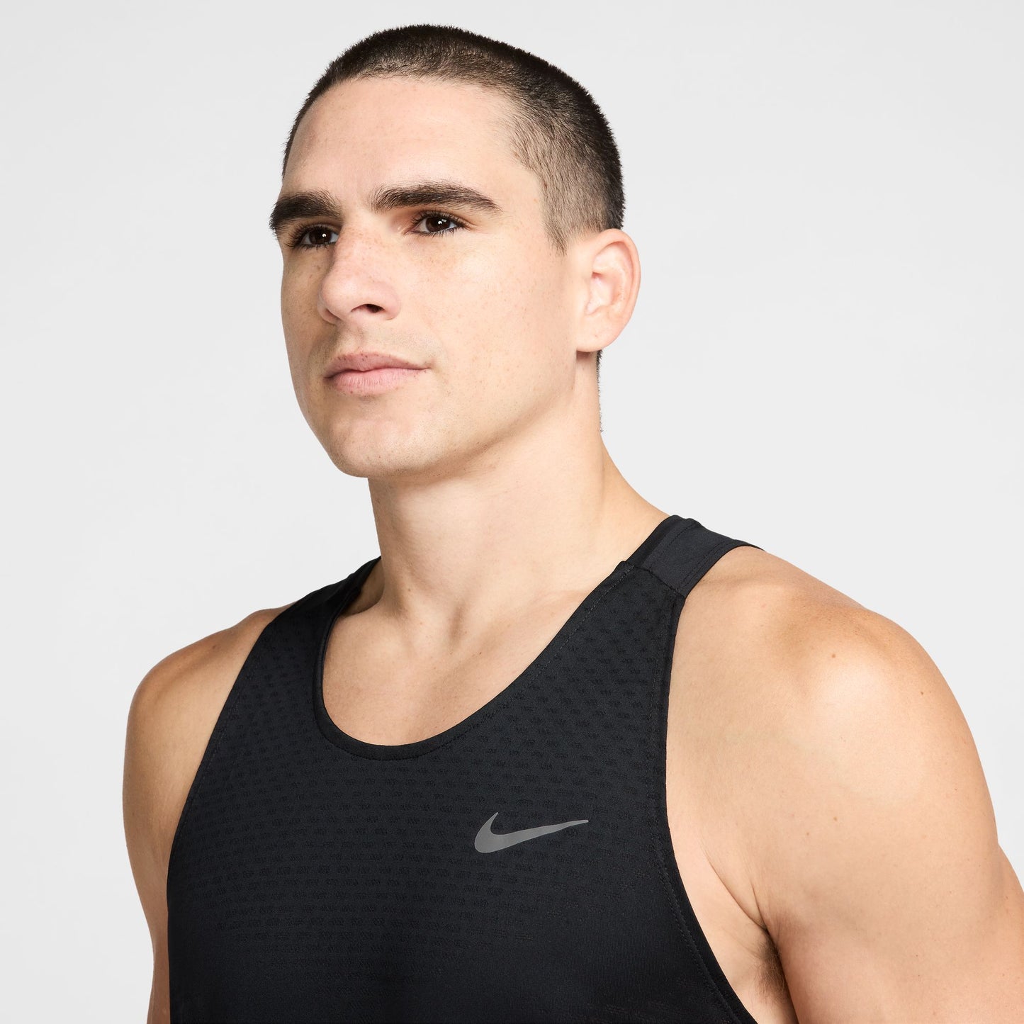 Nike Stride Singlet | Black / Reflective Silver | Mens
