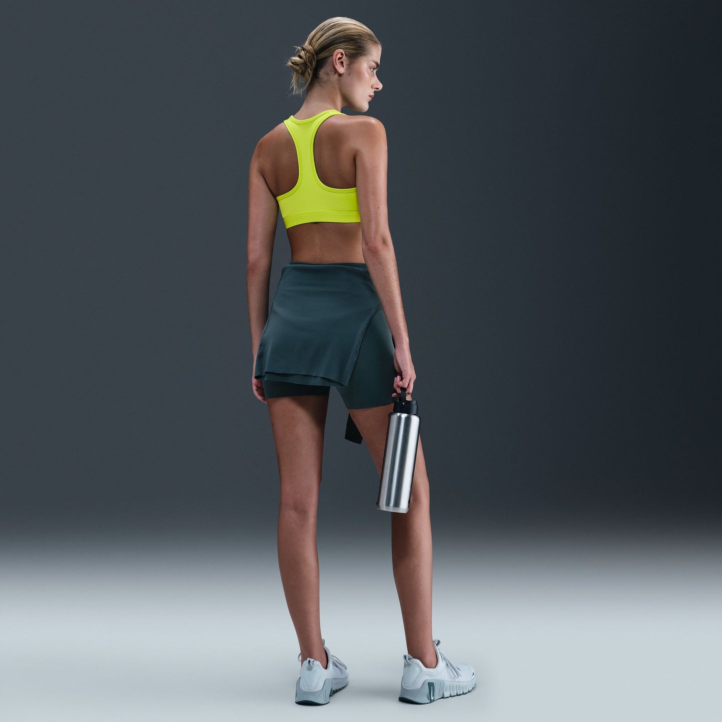 Nike Swoosh Medium Support Bra | Cyber / White | Womens