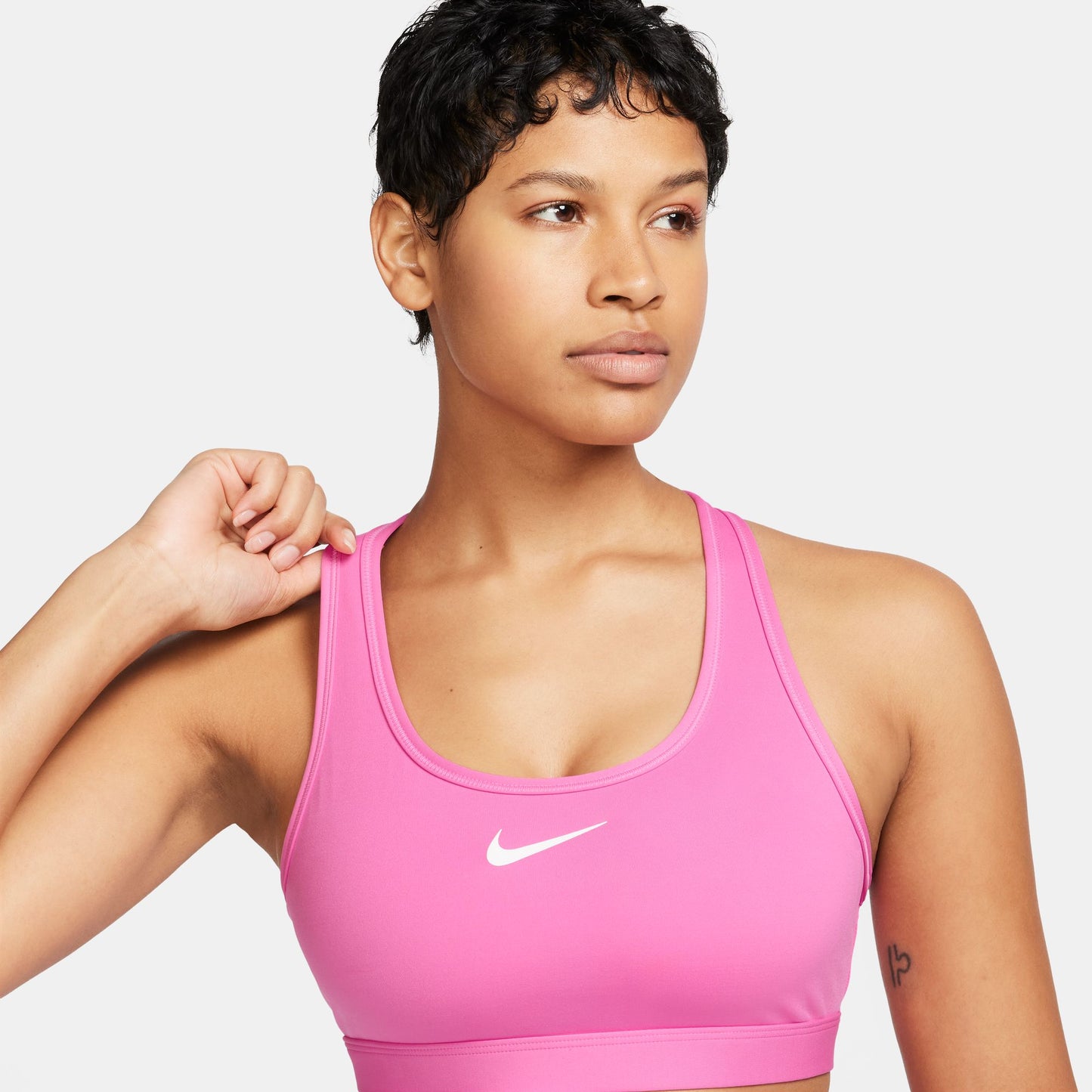 Nike Swoosh Medium Support Bra | Playful Pink / White | Womens
