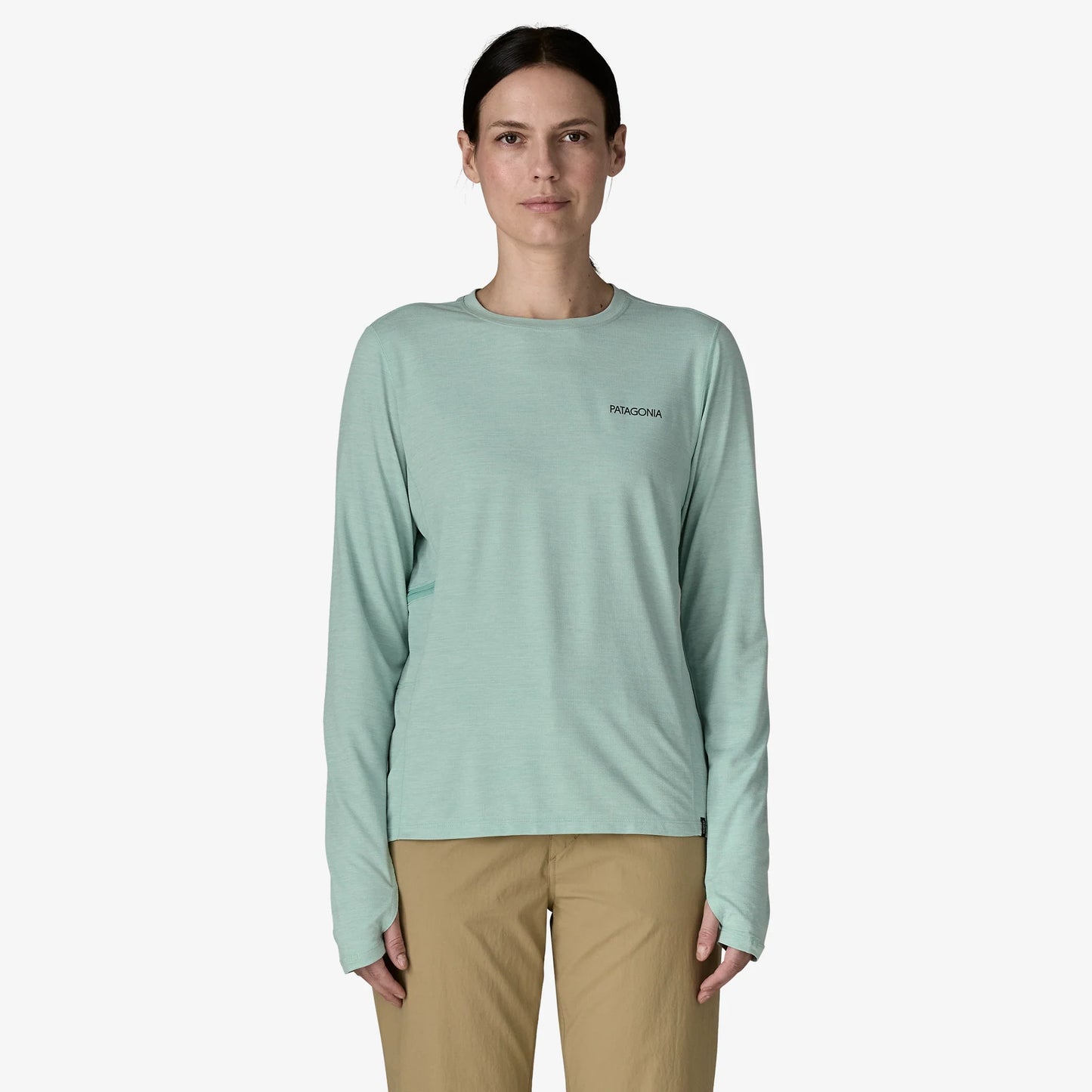 Patagonia Capilene Cool Sun Shirt | Peak Visions: Light Gumtree Green X-Dye | Womens