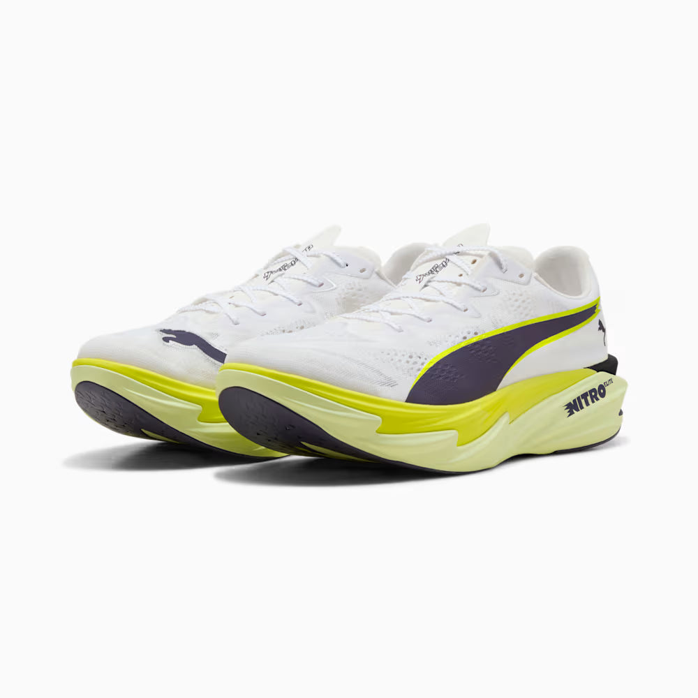 Puma Deviate NITRO Elite 4 | PUMA White/ Apple Spritz / Lux Lime | Mens