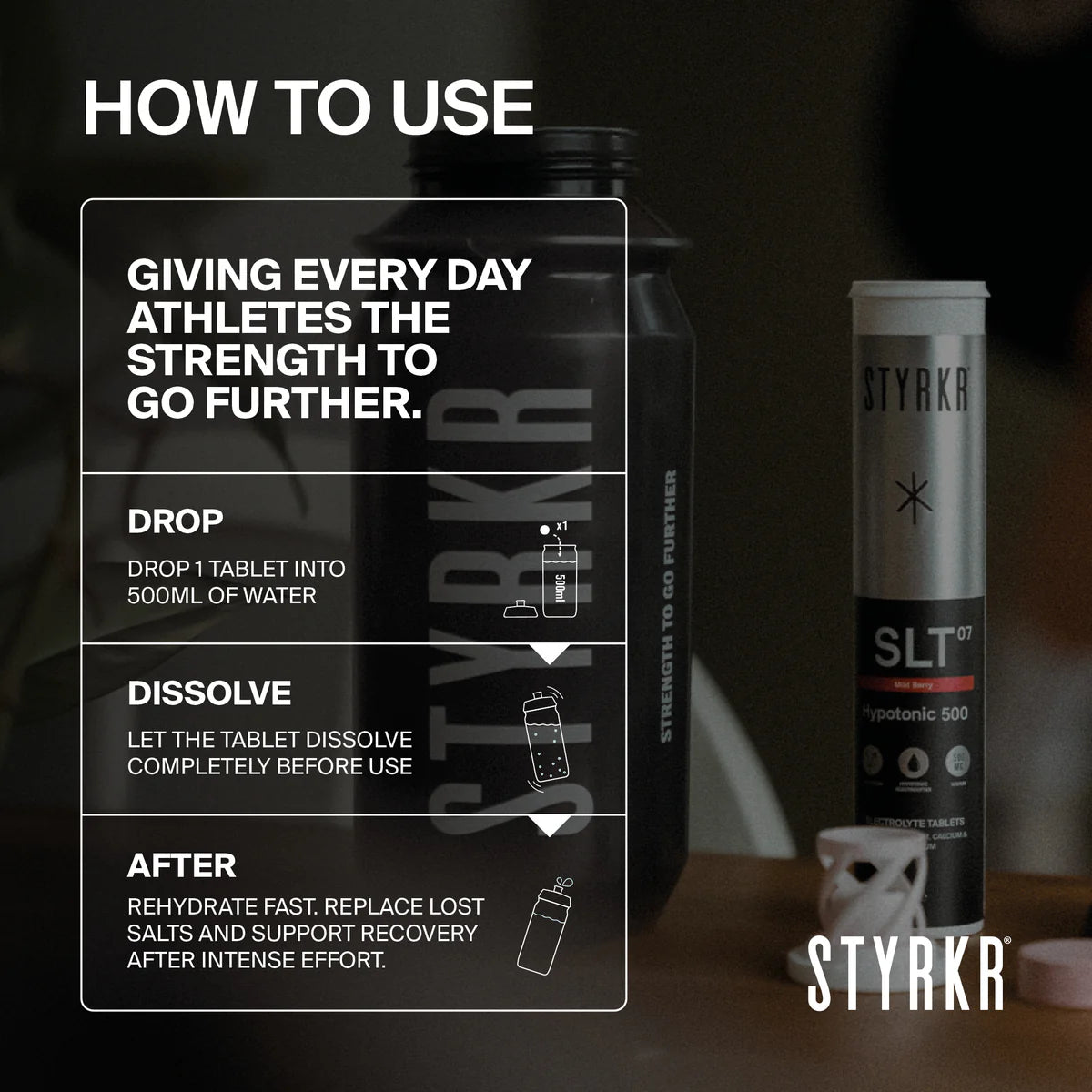 Styrkr SLT07 Quad-Blend Electrolyte Tablets | 500mg Mild Berry