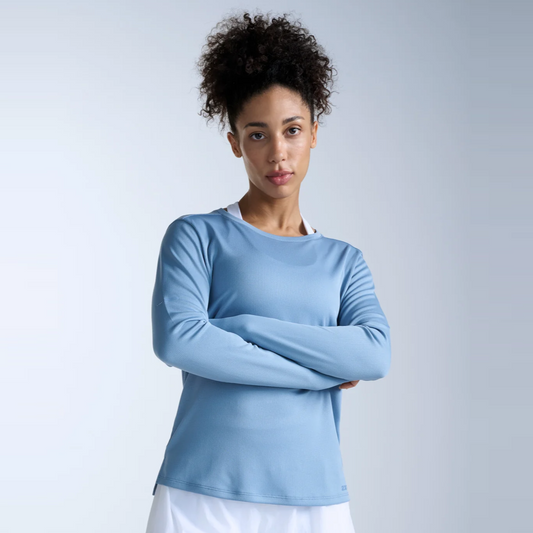 2XU Aero Mesh Long Sleeve Tee | Blue Shade / Blue Shade Reflective | Womens