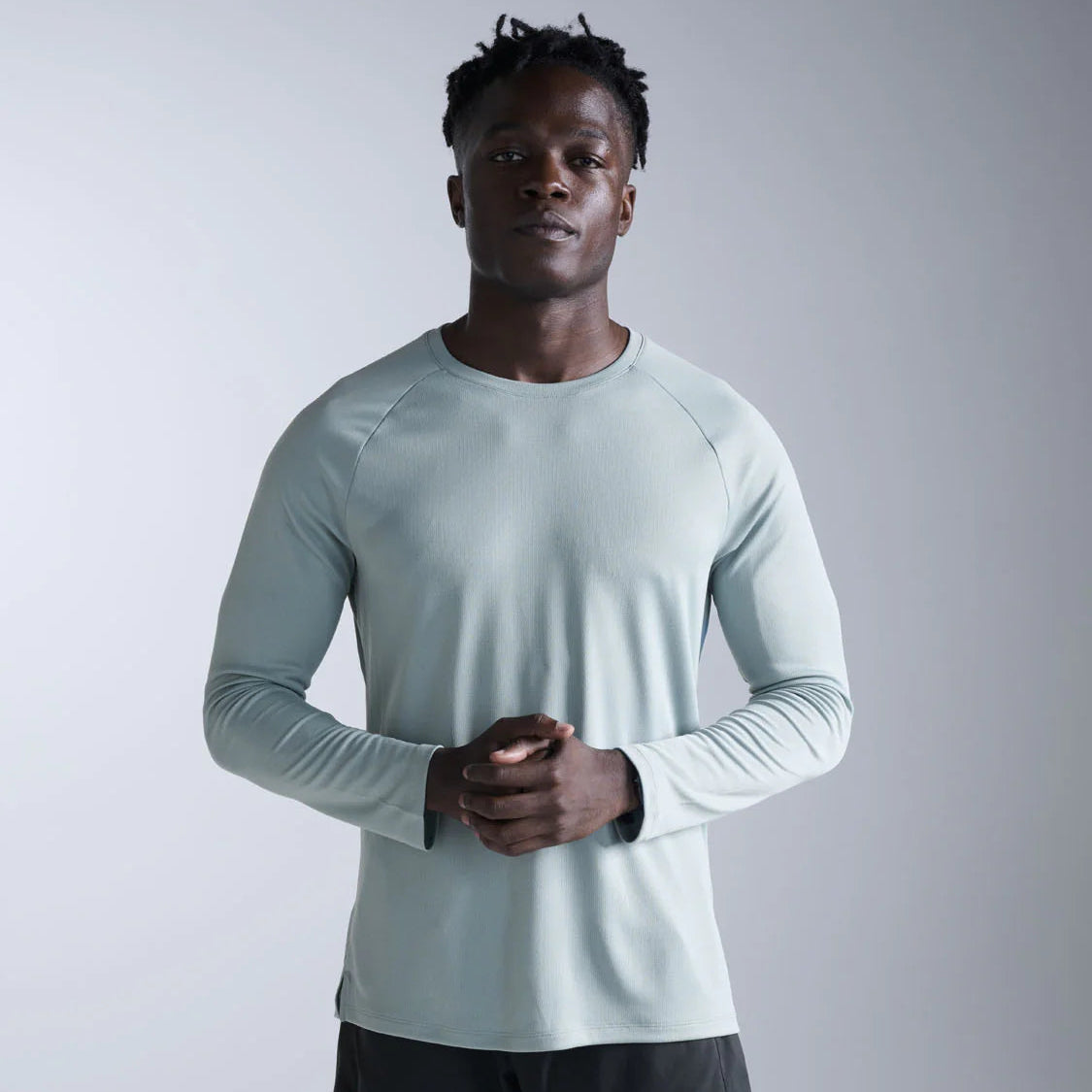 2XU Aero Mesh Long Sleeve Tee | Smoke Blue / Black Reflective | Mens