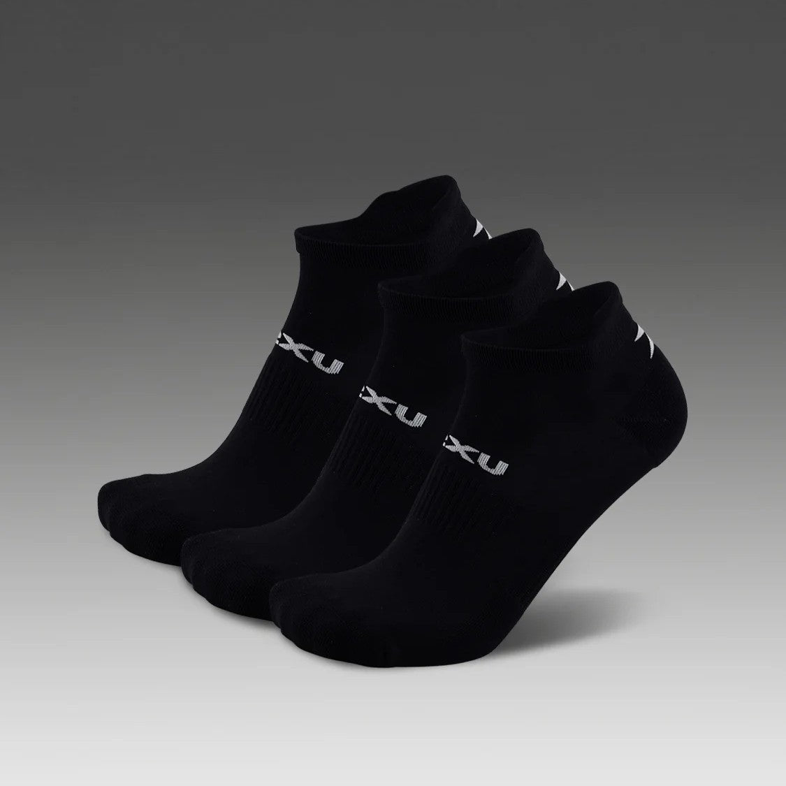 2XU Ankle Sock 3 Pack | Black / White