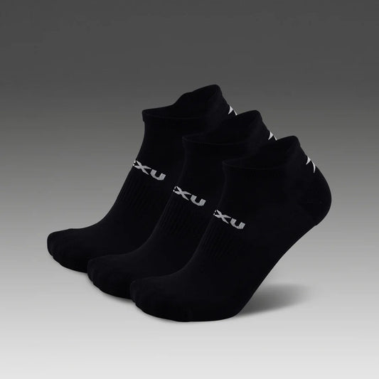 2XU Ankle Sock 3 Pack | Black / White