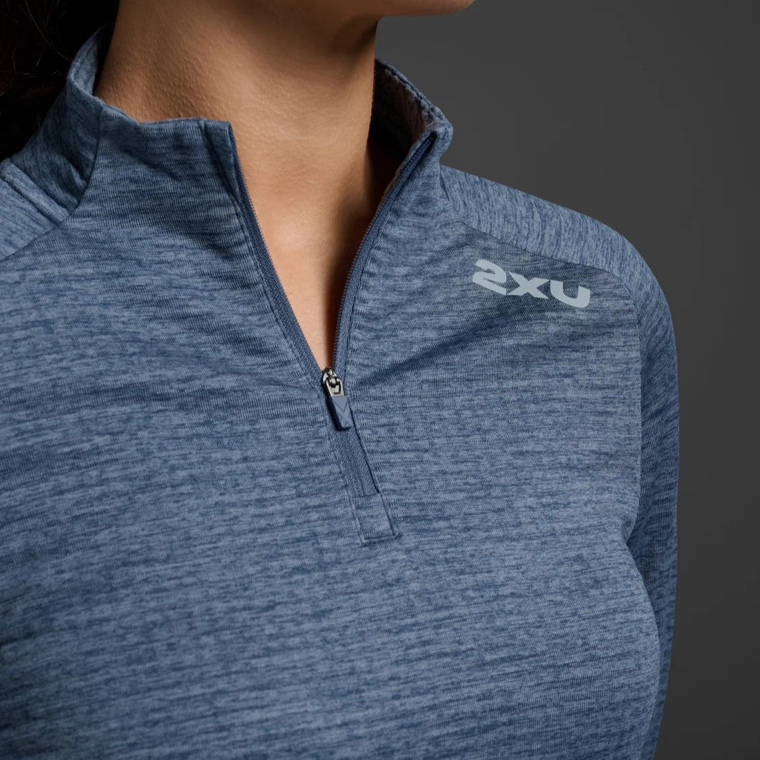 2XU Ignition 1/4 Zip Fleece | Indigo / Halogen Reflective | Womens