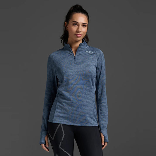 2XU Ignition 1/4 Zip Fleece | Indigo / Halogen Reflective | Womens