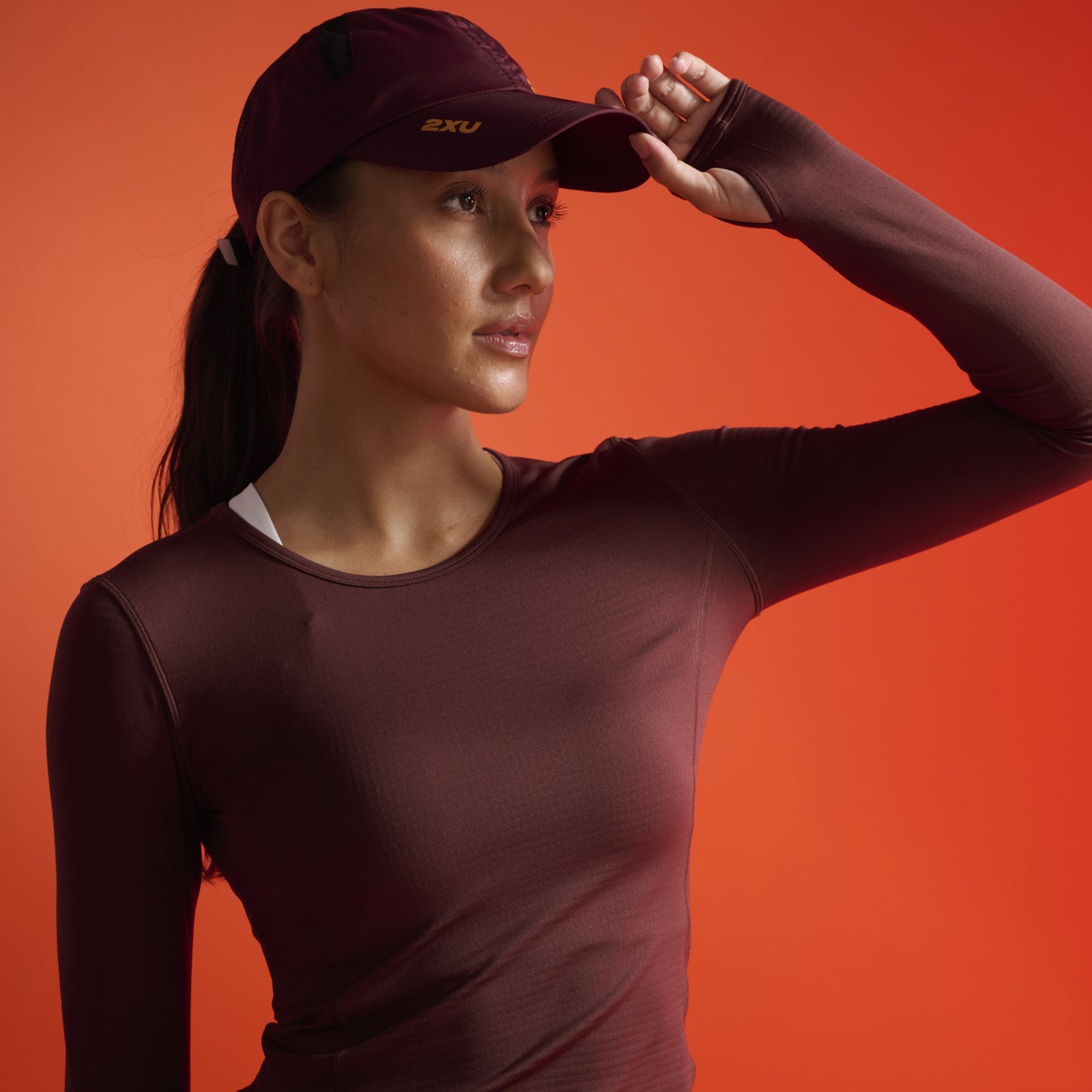 2XU Ignition Grid Base Layer | Earthberry / Wattle Mist Reflective | Womens