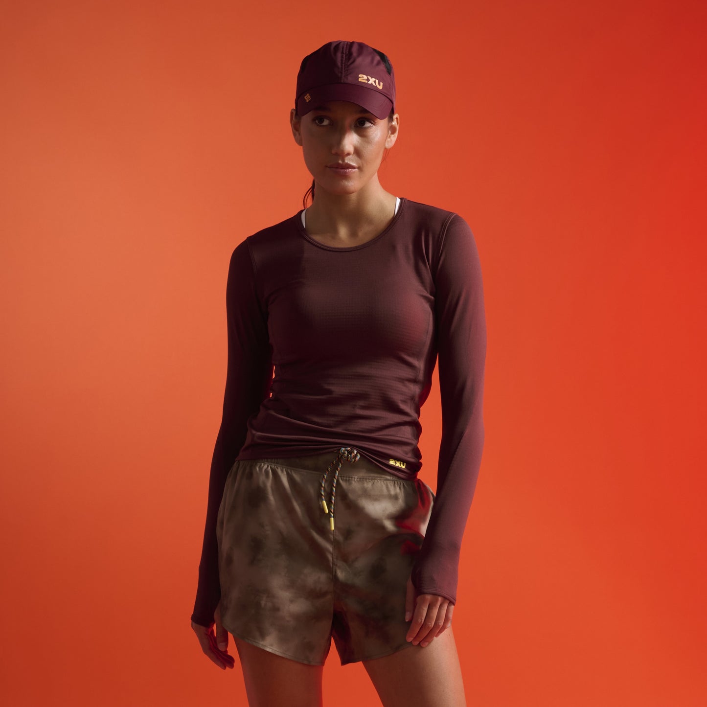 2XU Ignition Grid Base Layer | Earthberry / Wattle Mist Reflective | Womens