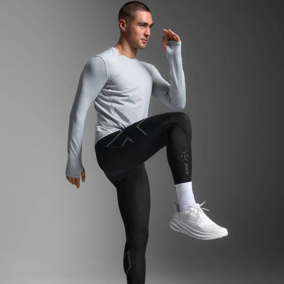 2XU Ignition Grid Base Layer | Harbor Mist / Silver Reflective | Mens