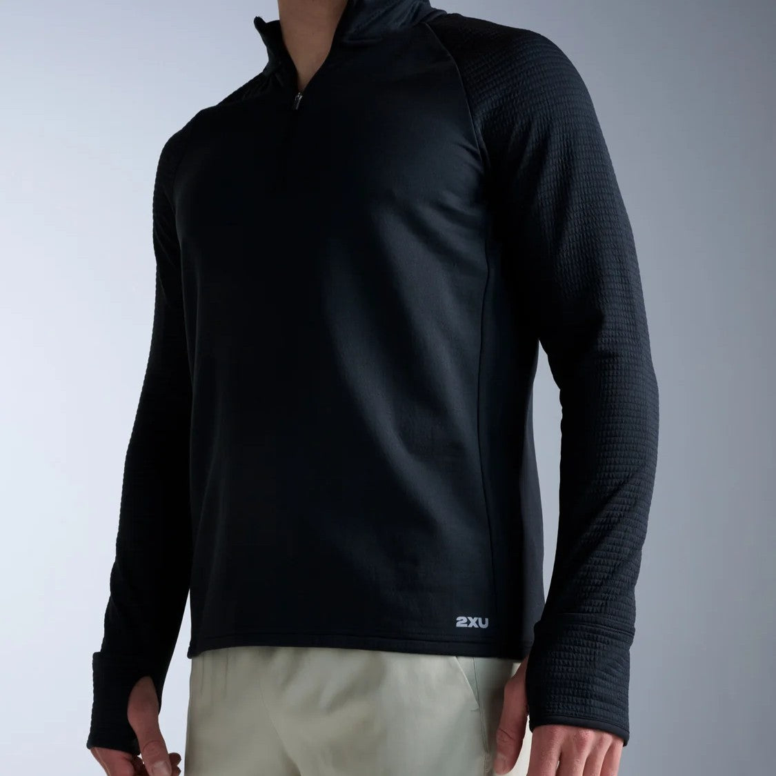 2XU Ignition Haptic 1/4 Zip Fleece | Black / Silver Reflective | Mens