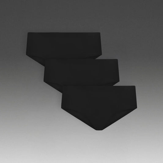 2XU Invisible Hipster Brief | 3 Pack | Black / Black | Womens