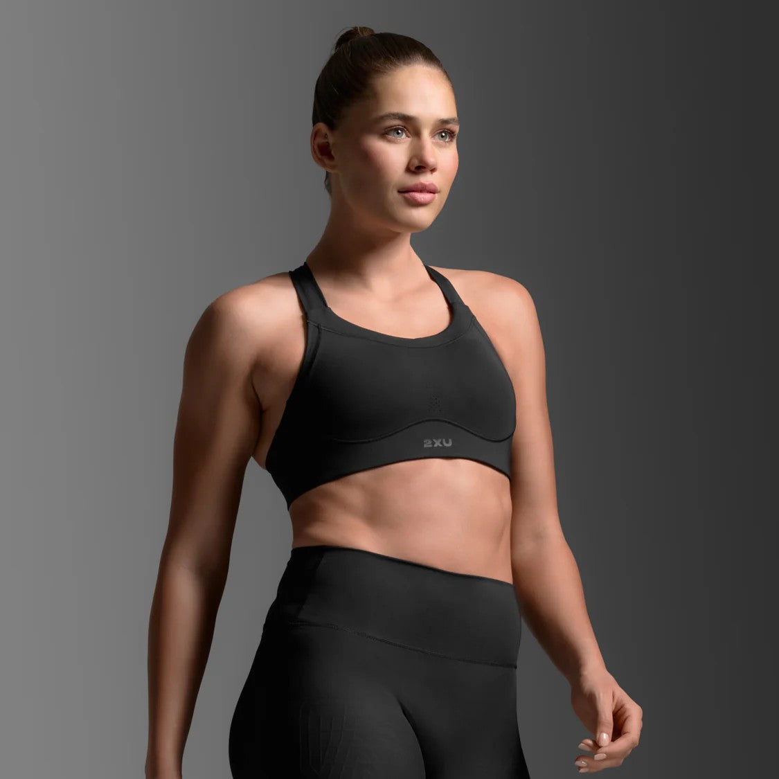 2XU Light Speed High Impact Bra | Black / Silver Reflective | Womens