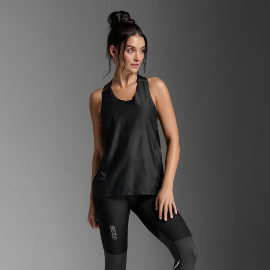 2XU Light Speed React Singlet | Black / Black Reflective | Womens