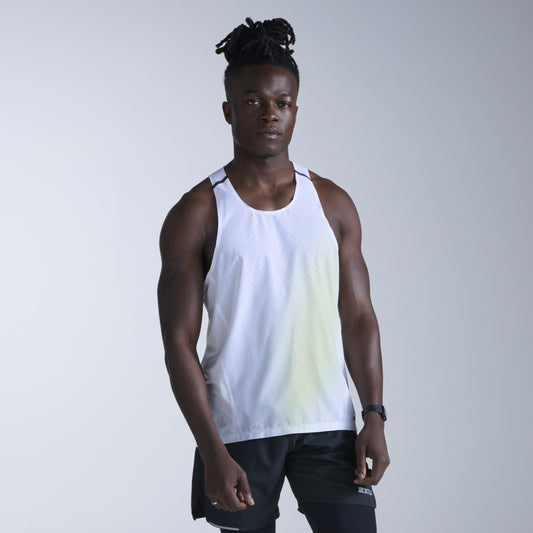 2XU Light Speed React Singlet | Cool Matcha Mist / Black Reflective | Mens