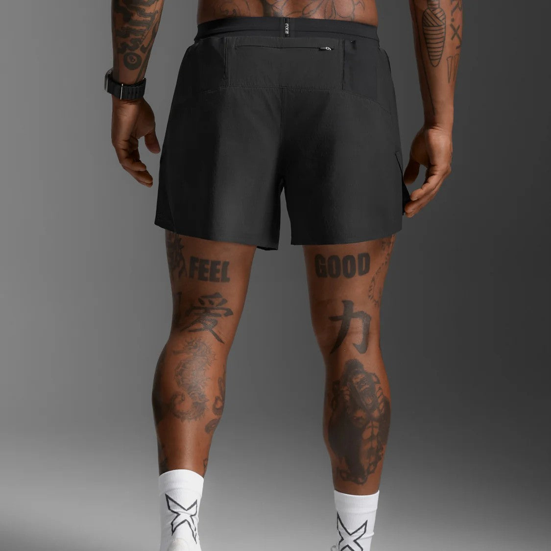 2XU Light Speed Stash 5 Inch Short | Black / Black Reflective | Mens