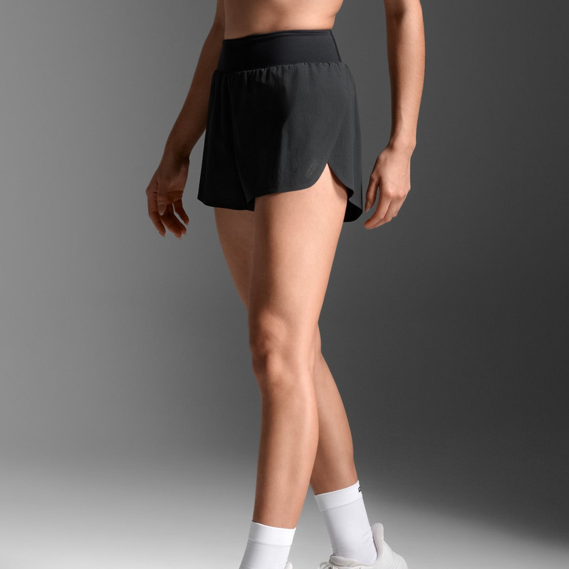 2XU Light Speed Tech Hi-Rise 3 Inch Shorts | Black / Black Reflective | Womens