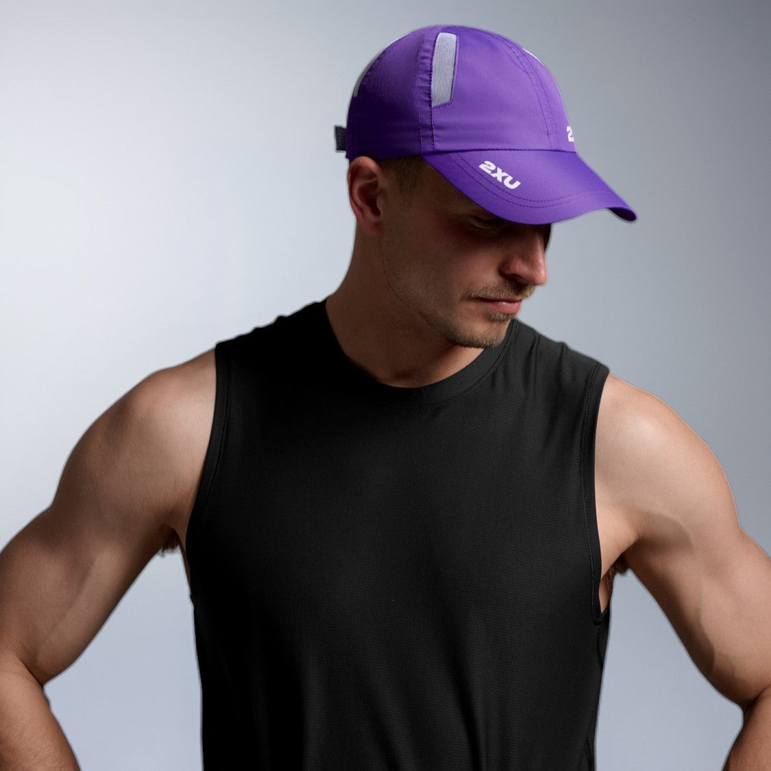 2XU Run Cap | Purple Flash / White