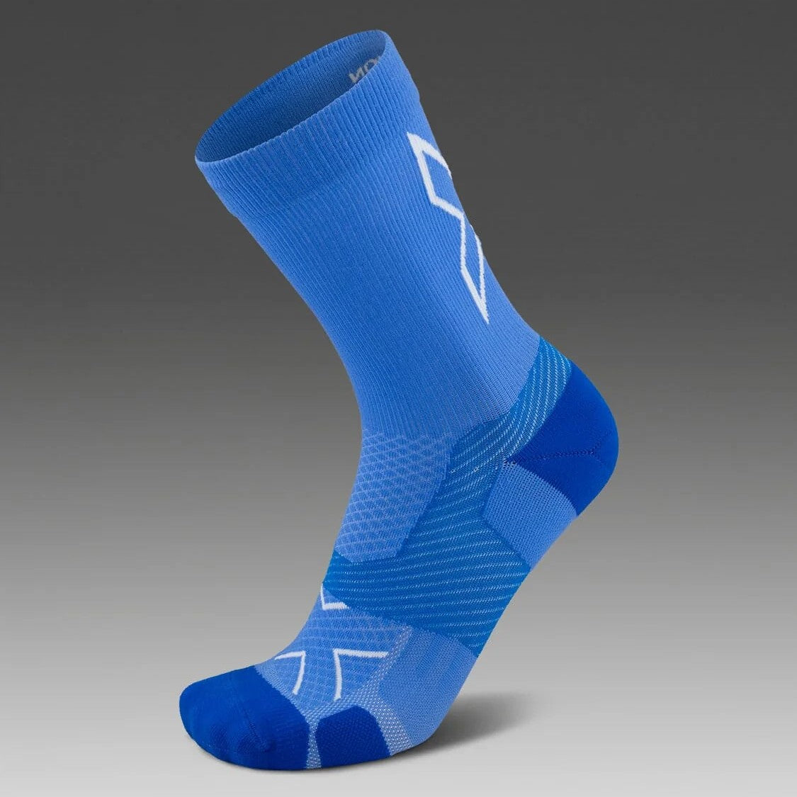 2XU Vectr Socks | Light Cushion | Crew Length | Nebula / Surf