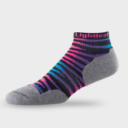 Lightfeet Evolution Predator Sock | Midweight | Mini Crew | Black / Fluro Pink