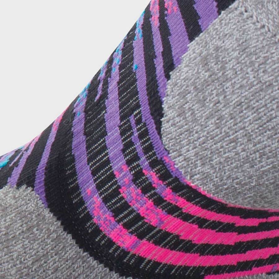 Lightfeet Evolution Predator Sock | Midweight | Mini Crew | Black / Fluro Pink