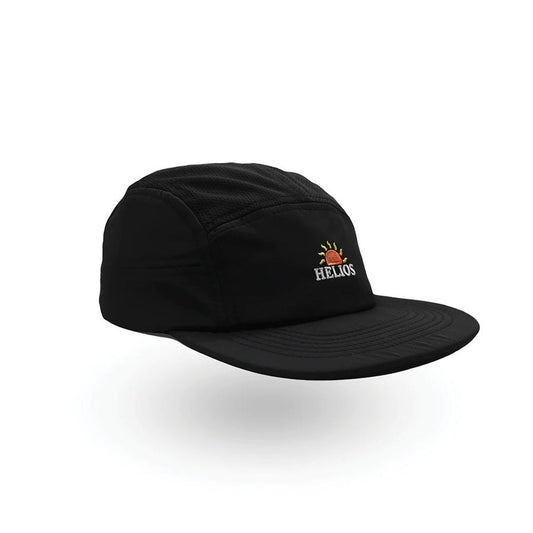 Helios Ultralight 7 Panel Running Cap | Soft Brim | Black